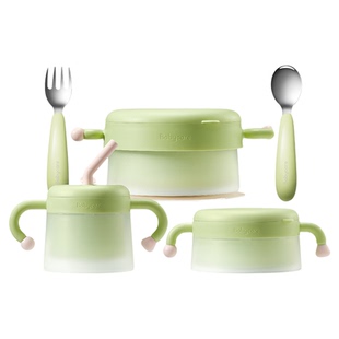 babycare宝宝辅食碗婴儿专用米粉注水保恒温不锈钢儿童餐具礼盒