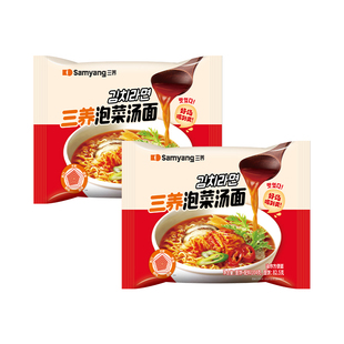 【天猫U先】三养辣白菜汤面韩式网红辣味方便面袋装泡面104g*2袋