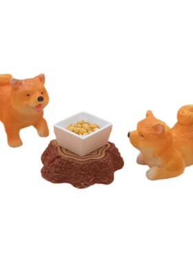 迷你仿真小狗树脂微缩小柴犬模型玩具桌面小摆件车载中控可爱装饰