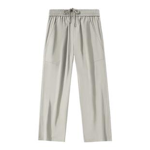 班尼路卡其色复古工装裤子男美式直筒裤男款2026春季新款运动裤A