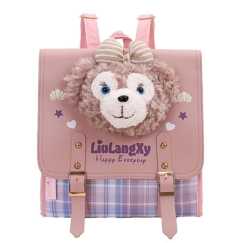 可爱雪莉玫双肩包女2025新款百搭少女卡通学生书包上课通勤登山包