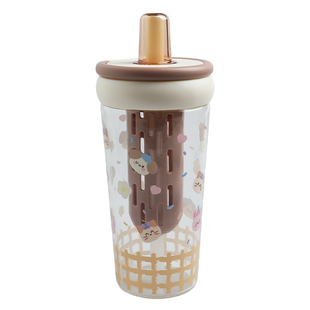 舍里高硼硅玻璃吸管杯茶水分离杯外出便携杯子办公室大容量水杯