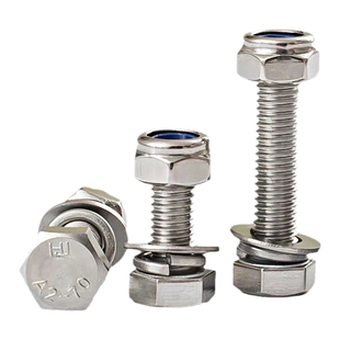 M3M4M5M6M8mm 防松螺丝304不锈钢外六角组合防松螺母套装锁紧螺丝