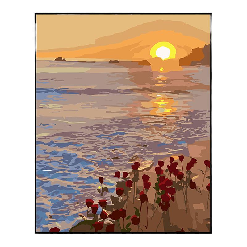 油彩画数字油画diy填充风景画