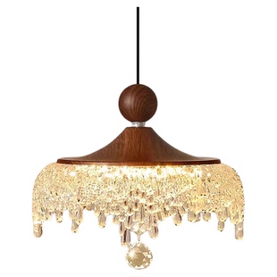 新款高端创意水滴宋式美学餐桌吧台升降卧室床头吊灯中古风餐厅灯