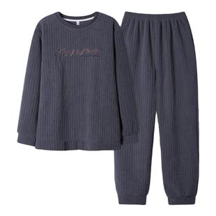 套头珊瑚绒男款睡衣男士冬季加绒加厚大码春秋冬款2026新款家居服