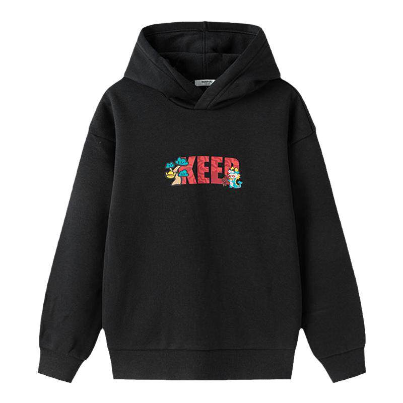 巴拉巴拉男童卫衣中大童连帽上衣儿童加绒衣服春秋款童装新年衣服