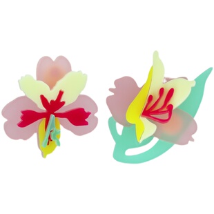 NPii21SS六初花耳环设计师花卉灵感设计创作不对称花朵银针耳钉
