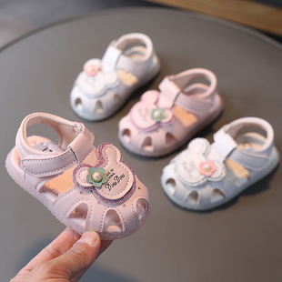 儿童宝宝夏季 1一2岁女童凉鞋 防滑软底女童透气婴童走路学步鞋 轻便