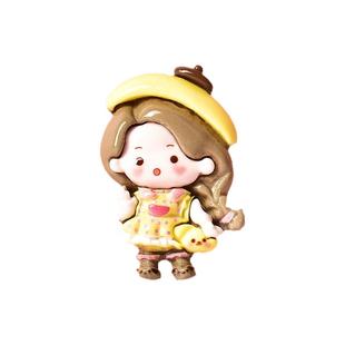 新款可爱卡通女孩奶油胶diy手工树脂小配件饰品发饰钥匙扣材料