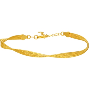 潮宏基浮光掠影黄金手镯足金镯子手饰5G结婚三金婚嫁高奢礼物 卟