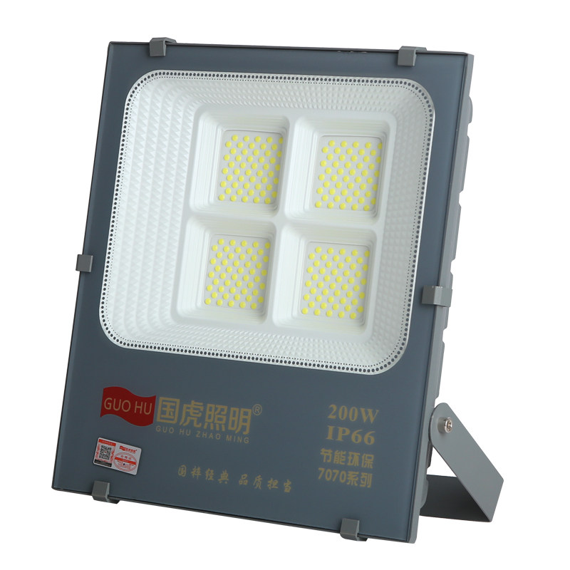 国虎led投光200W100瓦户外防水超亮射广告工地室外车间探照泛光灯