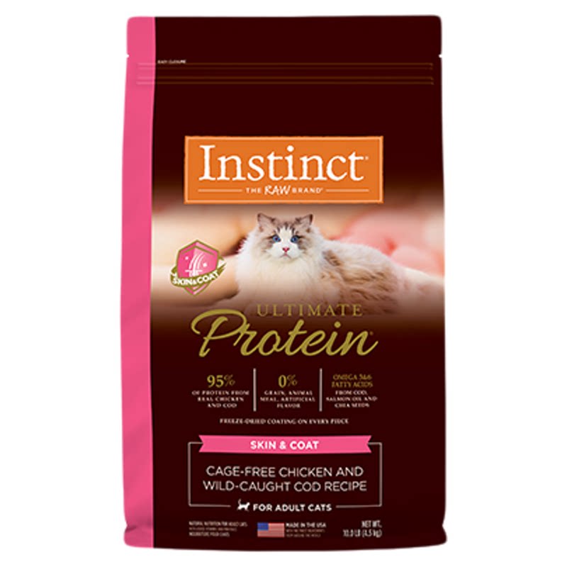 [尝鲜装]Instinct天然百利猫粮高蛋白鸡猫粮护肤美毛粮全猫粮4磅