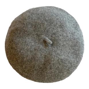 秋冬奶白色羊毛呢贝雷帽英伦复古黑色贝雷帽百搭帽子灰色画家帽