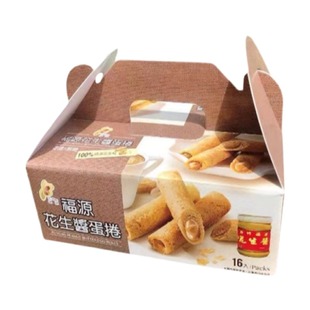 张子萱推荐台湾特产新竹福源花生酱芝麻酱手工夹心蛋卷点心泡芙