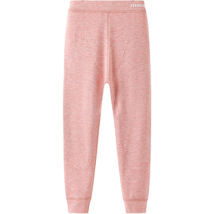 英氏儿童裤子德绒双层加厚保暖裤男童女童人参护膝冬季百搭打底裤