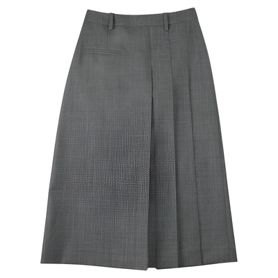 一支探戈丨小个子极简 1oo%美利奴精纺羊毛不对称叠褶半裙30301