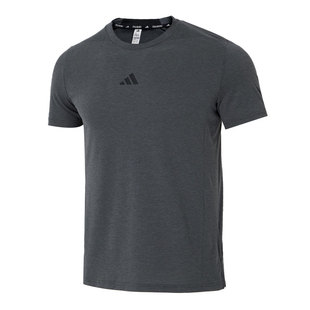 【自营】Adidas阿迪达斯男装运动T恤灰色圆领时尚休闲短袖IS3809