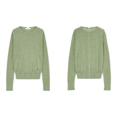 concise-white/简白25SS系列春季女士撞色线圆领毛衣银泰301257