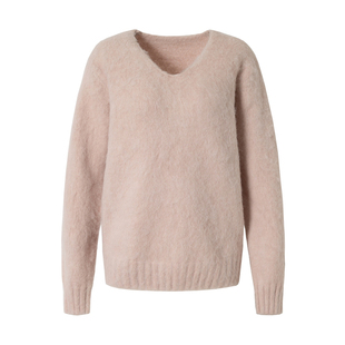 RPB BRAND 纯色慵懒风V领软糯羊毛毛衣甜妹宽松针织衫秋冬上衣