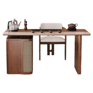 宋氏美学茶桌家用小茶台实木客厅小型高级感泡茶桌岩板阳台茶桌椅