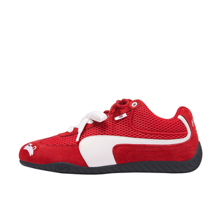 MQMS甜酷系列复古潮流赛车鞋子女潮鞋运动休闲鞋男女款红色德训鞋