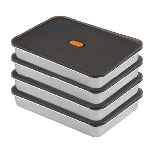 onlycook 食品级304不锈钢饺子盒收纳盒冰箱用水饺冷冻盒子保鲜盒