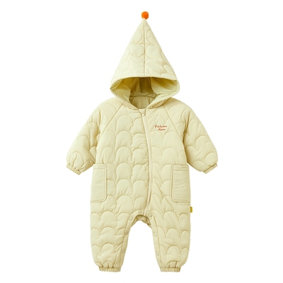 papa秋冬宝宝连体衣夹棉婴儿衣服