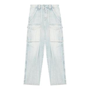 MARANT ETOILE HEILANI浅色法式宽松女式水洗牛仔长裤