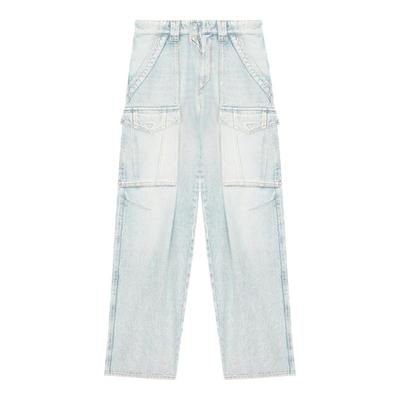 MARANT ETOILE HEILANI浅色法式宽松女式水洗牛仔长裤