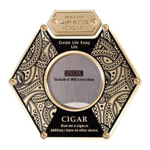 JIFENG季风雪茄剪六边形纯铜便携式德国进口不锈钢锋利刀头