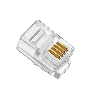 镀金电话机听筒水晶头4P4C水晶头四芯电动窗帘水晶头RJ9水晶头