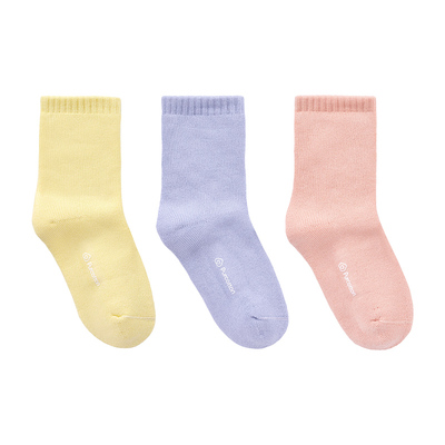 【3双装】全棉时代儿童袜子男童女童婴幼儿纯棉袜加厚毛圈中筒袜