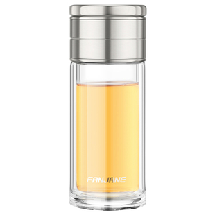 繁简网红茶水分离杯水杯男女简约清新森系泡茶过滤玻璃茶杯子家用