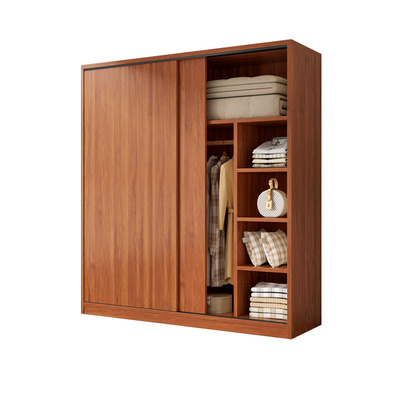 推拉门衣柜家用卧室简易组装出租房衣柜新款储物小型木质儿童柜子