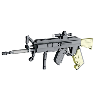 男孩diy创意积木枪立体拼图5武器M416系列模型7儿童拼装8玩具10岁