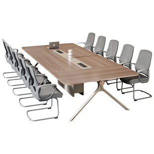 会议桌长桌现代简约办公室大型商务接待洽谈长桌会议室桌椅组合
