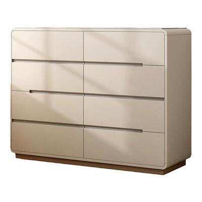 新款斗柜奶油风大容量储物柜实木抽屉收纳柜子卧室床尾烤漆八斗柜