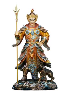 二郎神杨戬神像纯铜中式家居摆件