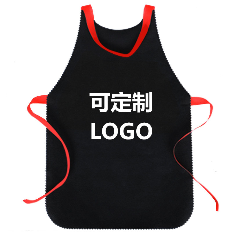 火锅围裙餐厅客用一次性无纺布围裙定制LOGO印字定做烧烤小龙虾厚