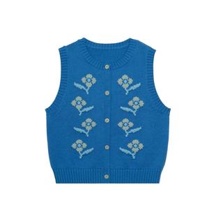 LLANO花花针织背心复古法式北欧浪漫游牧叠穿上衣内搭外穿女秋冬