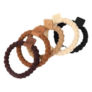 简约高弹力无接缝小熊头绳皮筋女扎头发圈耐用高马尾头饰发绳皮套