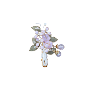 繁花入梦非遗手工绒花发夹掐丝粉色花精致日常鸭嘴夹刘海侧边夹女