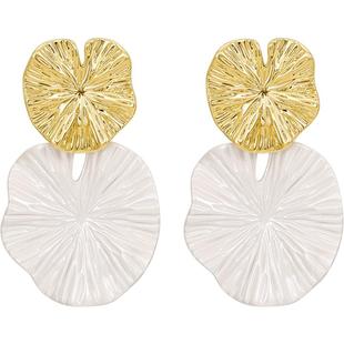 JAY流金植物耳环2025新款高级感白色耳坠夸张耳饰设计感小众耳钉