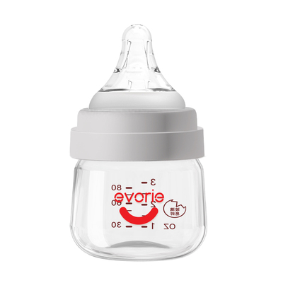 爱得利带勺子迷你0-3-6玻璃奶瓶