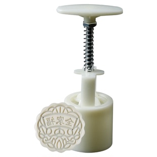 按压式月饼模具鲜花饼花生绿豆糕大印具75-125克烘焙糕点压花模子