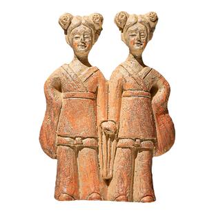 洛博同款文创国潮风冰箱贴神气姐妹牵手女俑创意礼物文物原创