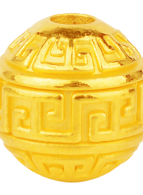 谁羽珠宝回纹转运珠黄金圆珠硬金