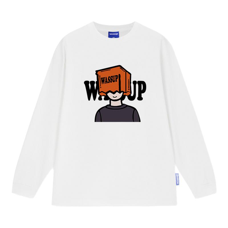 WASSUP涂鸦美式长袖T恤男上衣