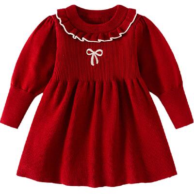 班喜迪女童连衣裙毛衣针织公主裙